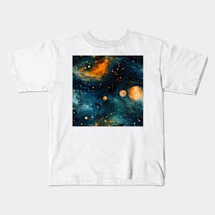 Van Gogh Starry Night Outer Space Pattern 7 Kids T-Shirt